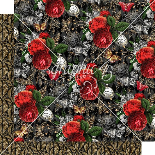 Graphic 45 Curiouser & Curiouser Double-Sided Cardstock 12"X12"-Happy Hours