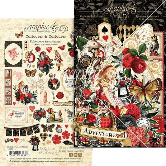 Graphic 45 Curiouser & Curiouser Ephemera Set