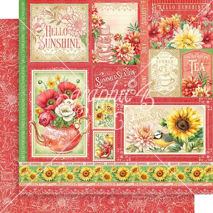 Graphic 45 Season To Celebrate: Summer Cut-Apart 12x12 DS Paper (1 Sheet)