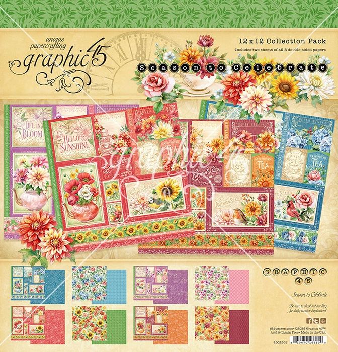 Graphic 45 Season To Celebrate 12"X12 Collection Pack