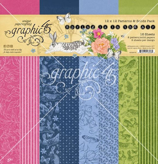Graphic 45 Spring Is In The Air 12"X12" Patterns & Solids Pack