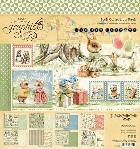 Graphic 45 Hip Hip Hooray 8"X8" Collection Pack