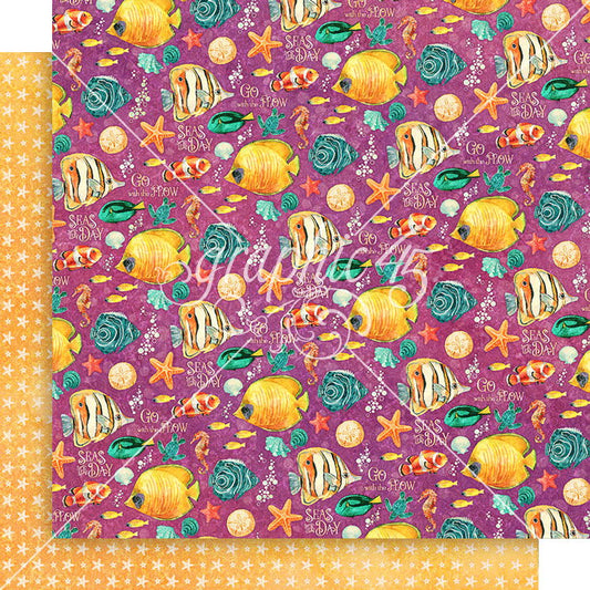 Graphic 45 Seas the Day: Great Catch 12x12 DS Paper (1 Sheet)