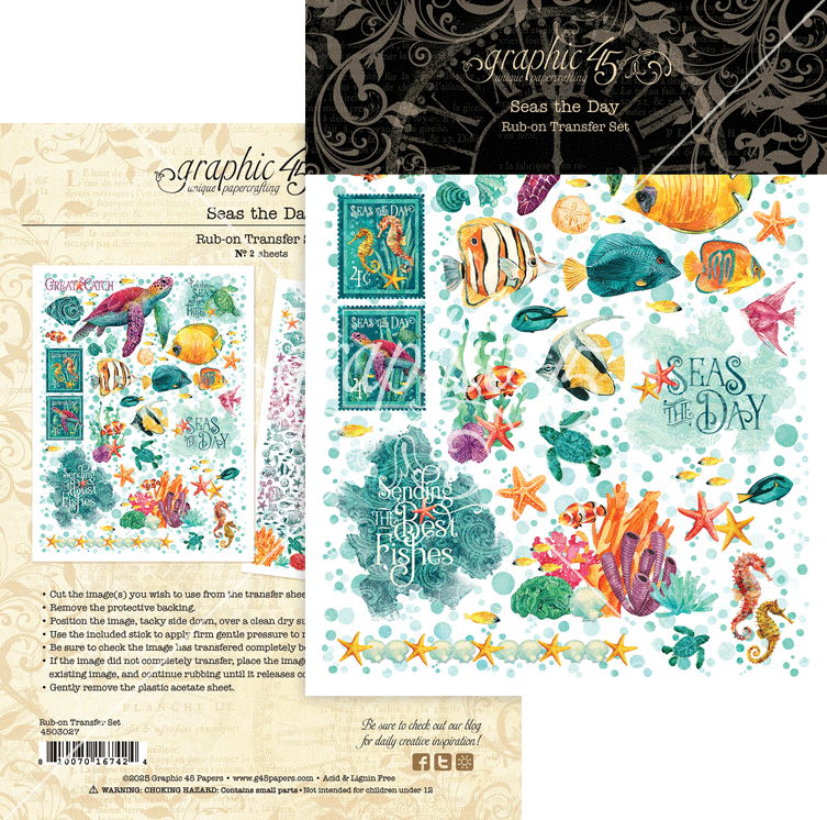 Graphic 45 Seas the Day Rub-On Transfers