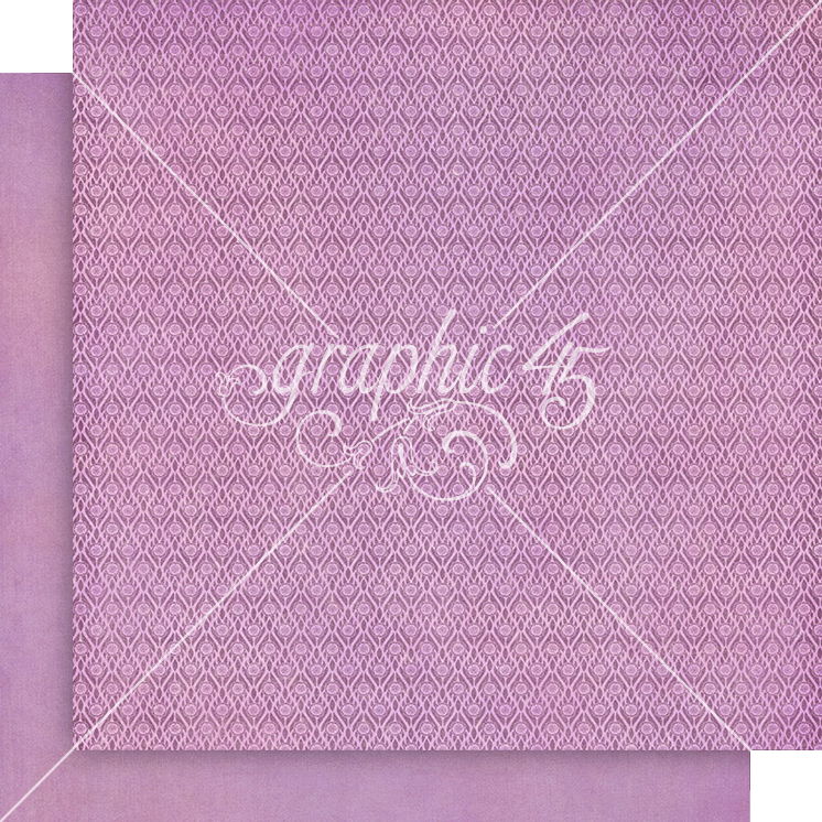 Graphic 45 Fairy Boutique: Lilac Lavender Pattern & Solid 12x12 DS Paper (1 Sheet)