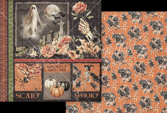 Graphic 45 Ghostly Greetings: Ghostly Greetings 12x12 DS Paper (1 Sheet)