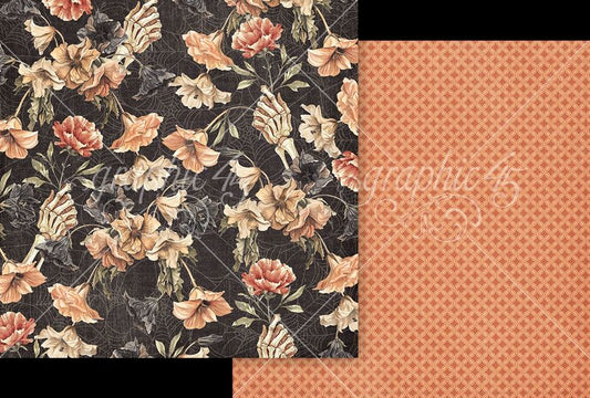 Graphic 45 Ghostly Greetings: Spooky Floral 12x12 DS Paper (1 Sheet)