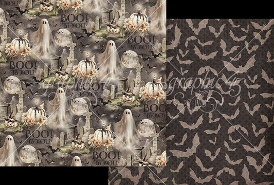 Graphic 45 Ghostly Greetings: Boo to You 12x12 DS Paper (1 Sheet)