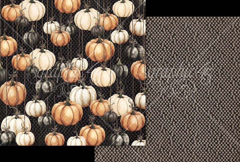 Graphic 45 Ghostly Greetings: Hanging Pumpkins 12x12 DS Paper (1 Sheet)