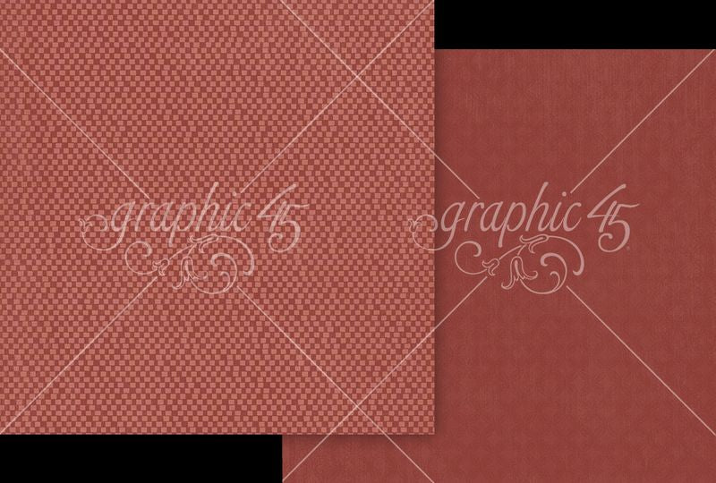 Graphic 45 Ghostly Greetings: Blood Red Pattern & Solid Sheet 12x12 DS Paper (1 Sheet)