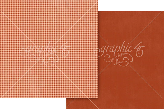 Graphic 45 Poppy Red Pattern & Solid Sheet 12x12 DS Paper (1 Sheet)
