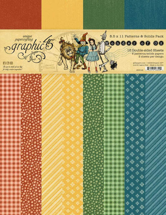 Graphic 45 Wonder of Oz 8.5 x 11 Patterns & Solids Pack