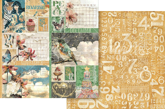 Graphic 45 Journaling Through Time: November & December 12x12 DS Paper (1 Sheet)