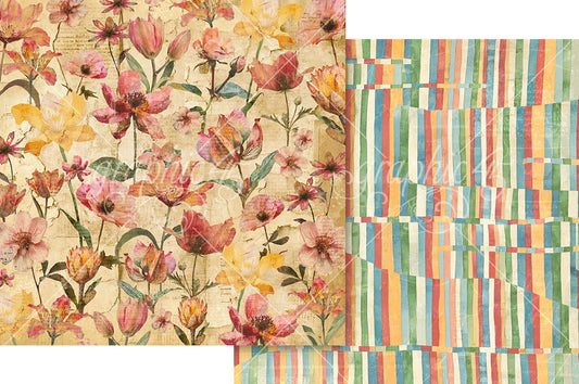 Graphic 45 Journaling Through Time: Wild Flowers 12x12 DS Paper (1 Sheet)