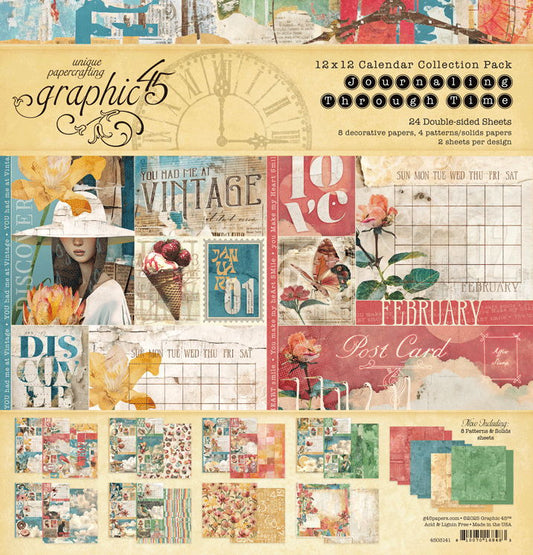 Graphic 45 Journaling Through Time 12x12 Collection Pack