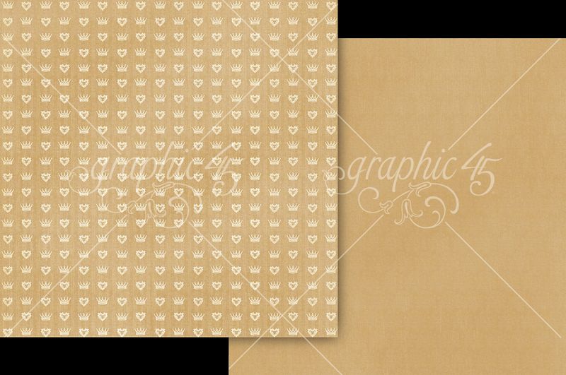 Graphic 45 Always & Forever: Glorious Gold Patterns and Solids 12x12 Paper (1 sheet)