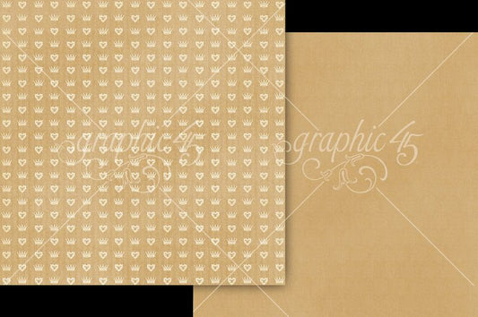 Graphic 45 Always & Forever: Glorious Gold Patterns and Solids 12x12 Paper (1 sheet)
