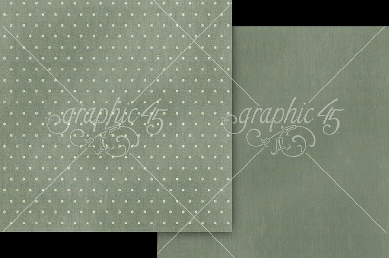 Graphic 45 Always & Forever: Luxurious Green Patterns and Solids 12x12 Paper (1 sheet)