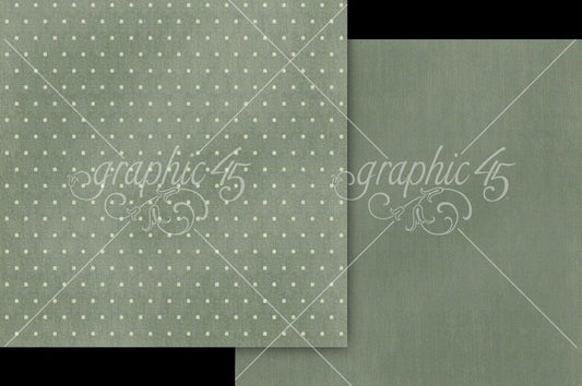 Graphic 45 Always & Forever: Luxurious Green Patterns and Solids 12x12 Paper (1 sheet)