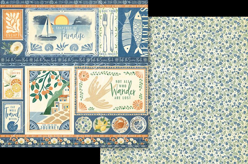 Graphic 45 Scenic Route: Snapshot of Paradise 12x12 Paper (1 sheet)