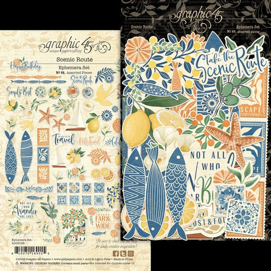 Graphic 45 Scenic Route Ephemera Set