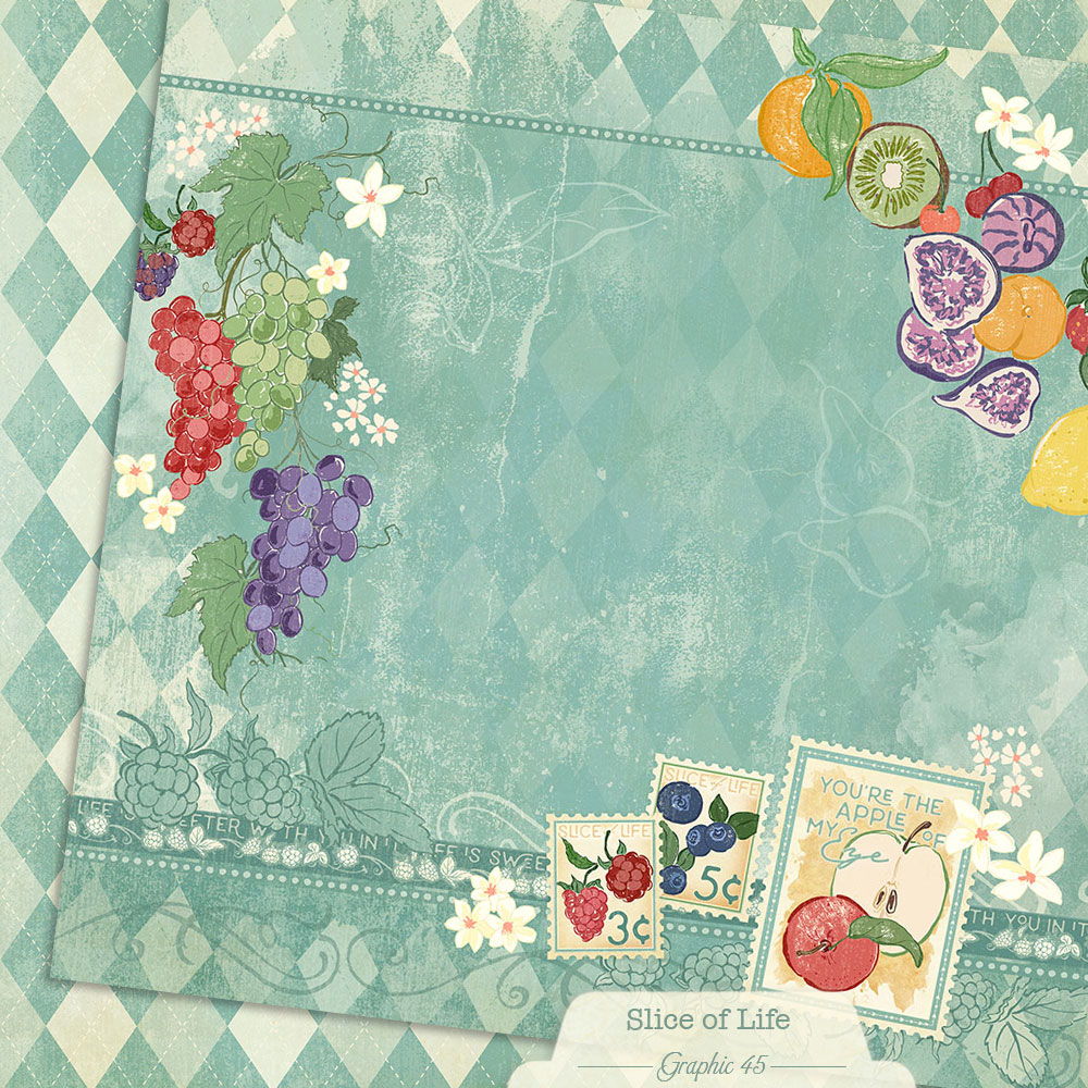 Graphic 45 Slice of Life: Summer Salad Layout 12x12 DS Paper (1 Sheet)