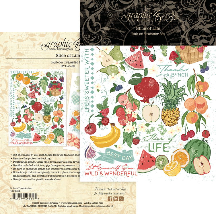 Graphic 45 Slice of Life Rub-on Transfers