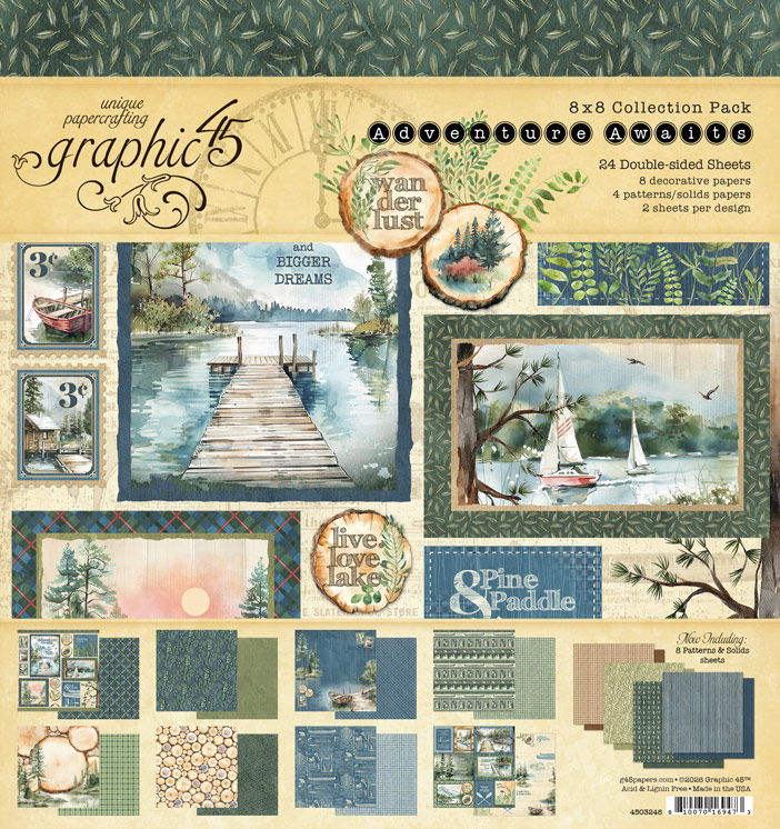 Graphic 45 Adventure Awaits 8x8 Collection Pack