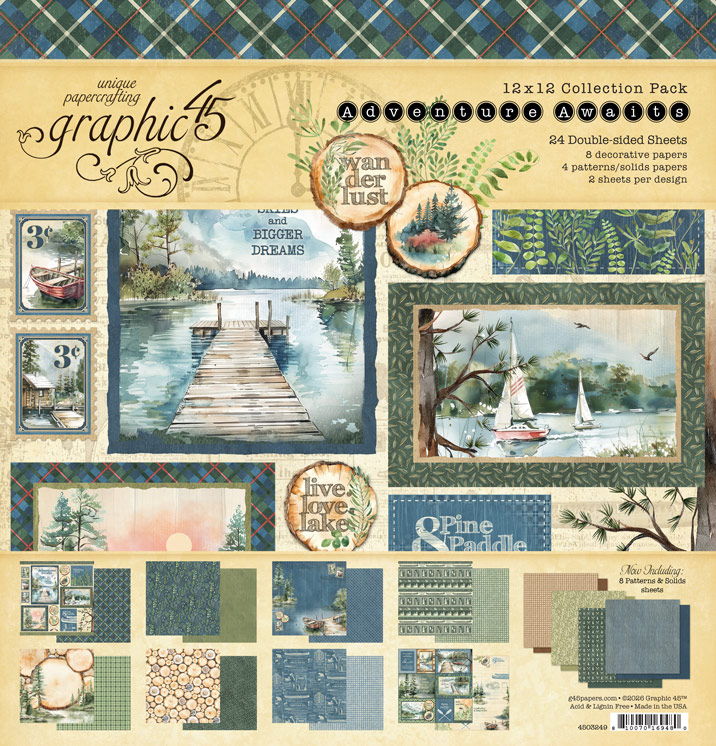 Graphic 45 Adventure Awaits 12x12 Collection Pack