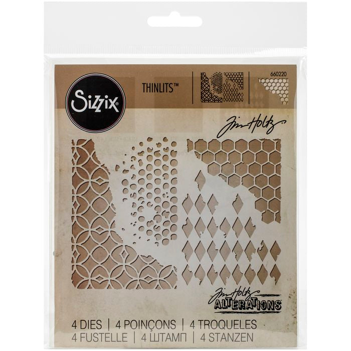 Sizzix Thinlits Dies By Tim Holtz 4/Pkg-Mixed Media