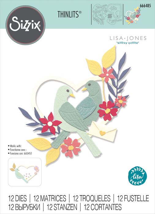 Sizzix Thinlits Dies By Lisa Jones 12/Pkg-Sweet Birds
