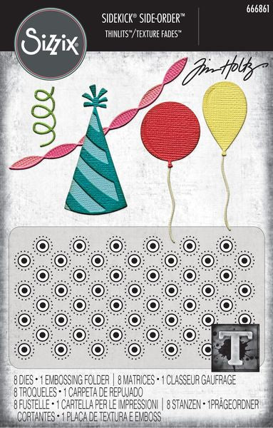 Sizzix Birthday Sidekick Texture Fades Embossing Folder By Tim Holtz