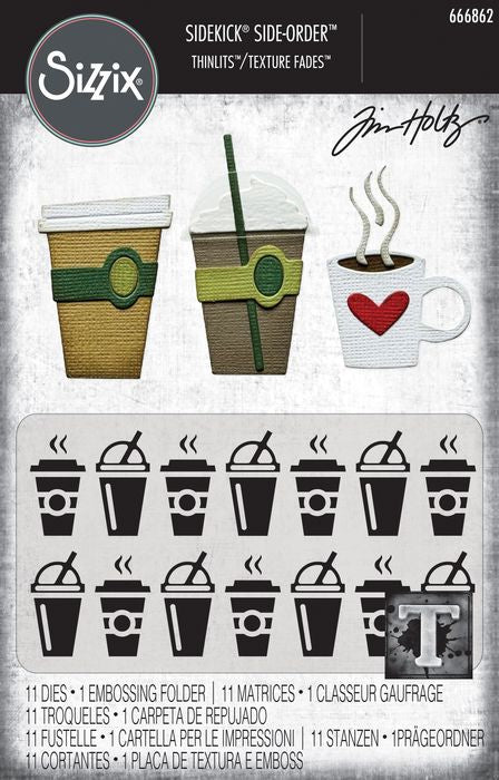 Sizzix Sidekick Texture Fades Embossing Folder By Tim Holtz -Coffee