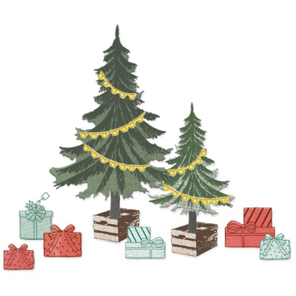 Sizzix Famelits Trees And Trinkets Die & Stamp Set By 49 And Market