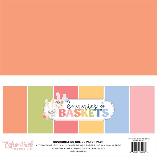 Echo Park Bunnies And Baskets Solids Kit