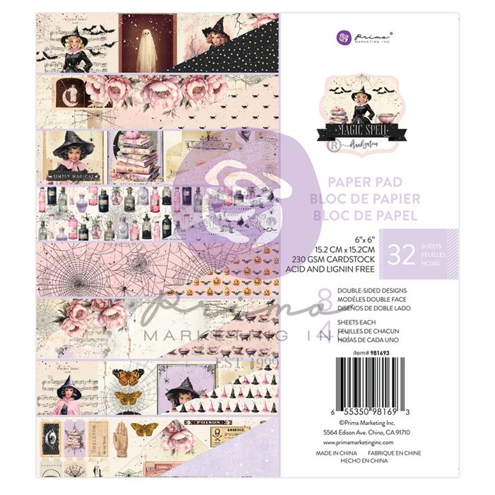 Prima Marketing Double-Sided Paper Pad 6"X6" 32/Pkg-Magic Spell By Frank Garcia