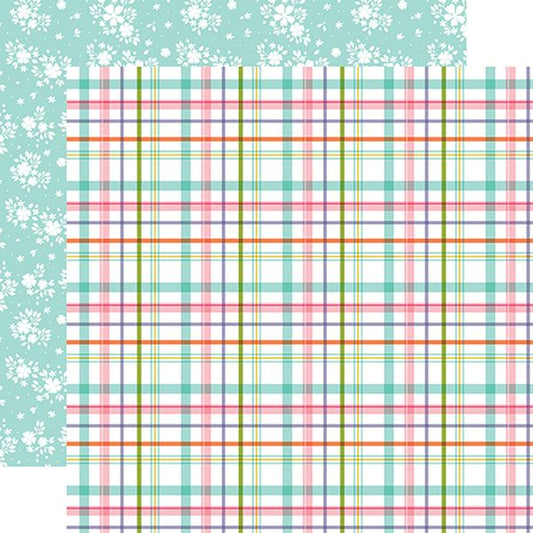 Echo Park All About a Girl: Playful Plaid DS Paper (1 Sheet)