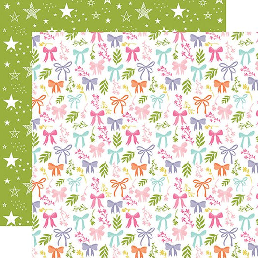 Echo Park All About a Girl: Bows and Stems DS Paper (1 Sheet)