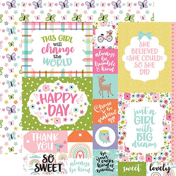 Echo Park All About a Girl: Multi Journaling Cards (1 Sheet)