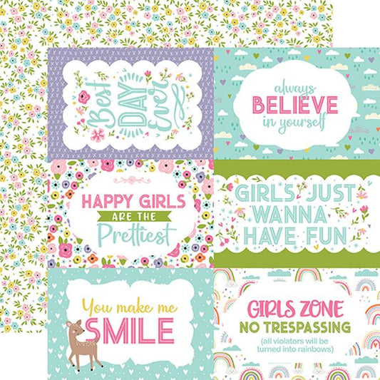 Echo Park All About a Girl: 6x4 Journaling Cards (1 Sheet)