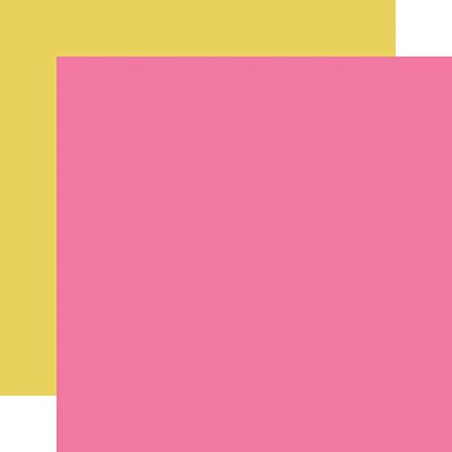 Echo Park All About a Girl Pink / Yellow -Coordinating Solid DS Paper (1 Sheet)