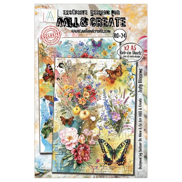 AALL and Create - A5 Rub-Ons - Zesty Blossoms