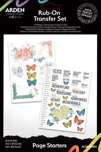 Arden Creative Studio Page Starters 6 in x 8 in Rub-On Transfer Set