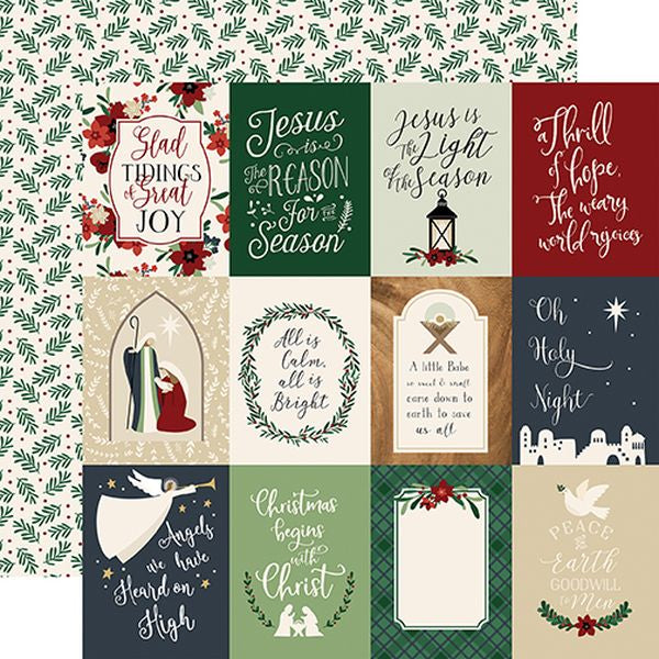 Echo Park Away In A Manger: 3x4 Journaling Cards