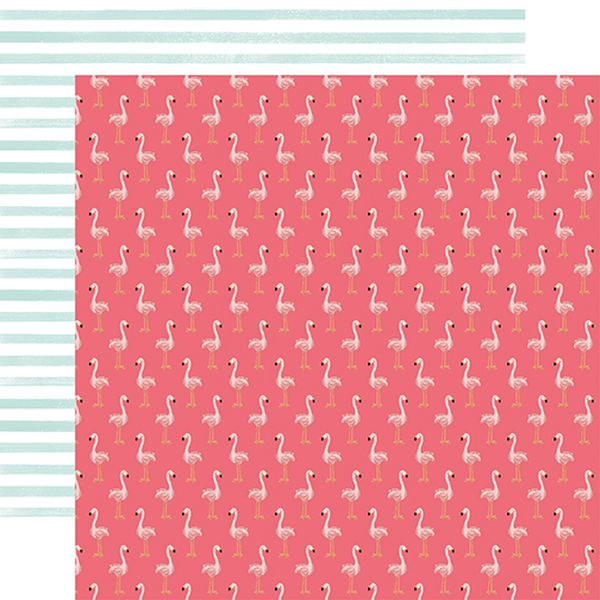 Echo Park Animal Kingdom: Flock of Flamingos DS Paper (1 Sheet)
