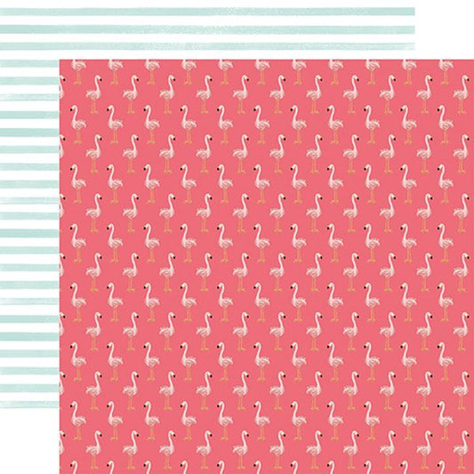 Echo Park Animal Kingdom: Flock of Flamingos DS Paper (1 Sheet)