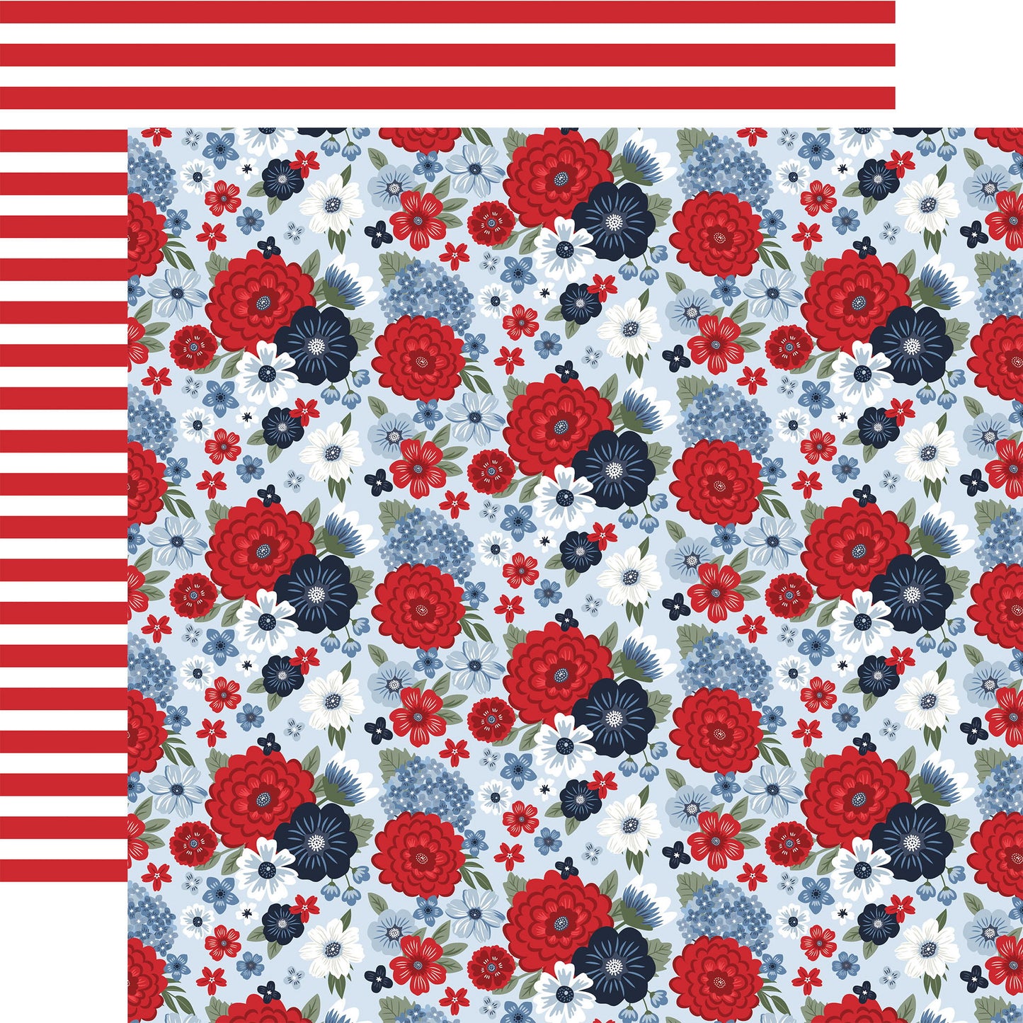 Echo Park All American: The Fourth Floral  DS Paper (1 sheet)