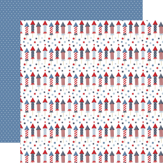 Echo Park All American: Star Spangled Rockets DS Paper (1 sheet)