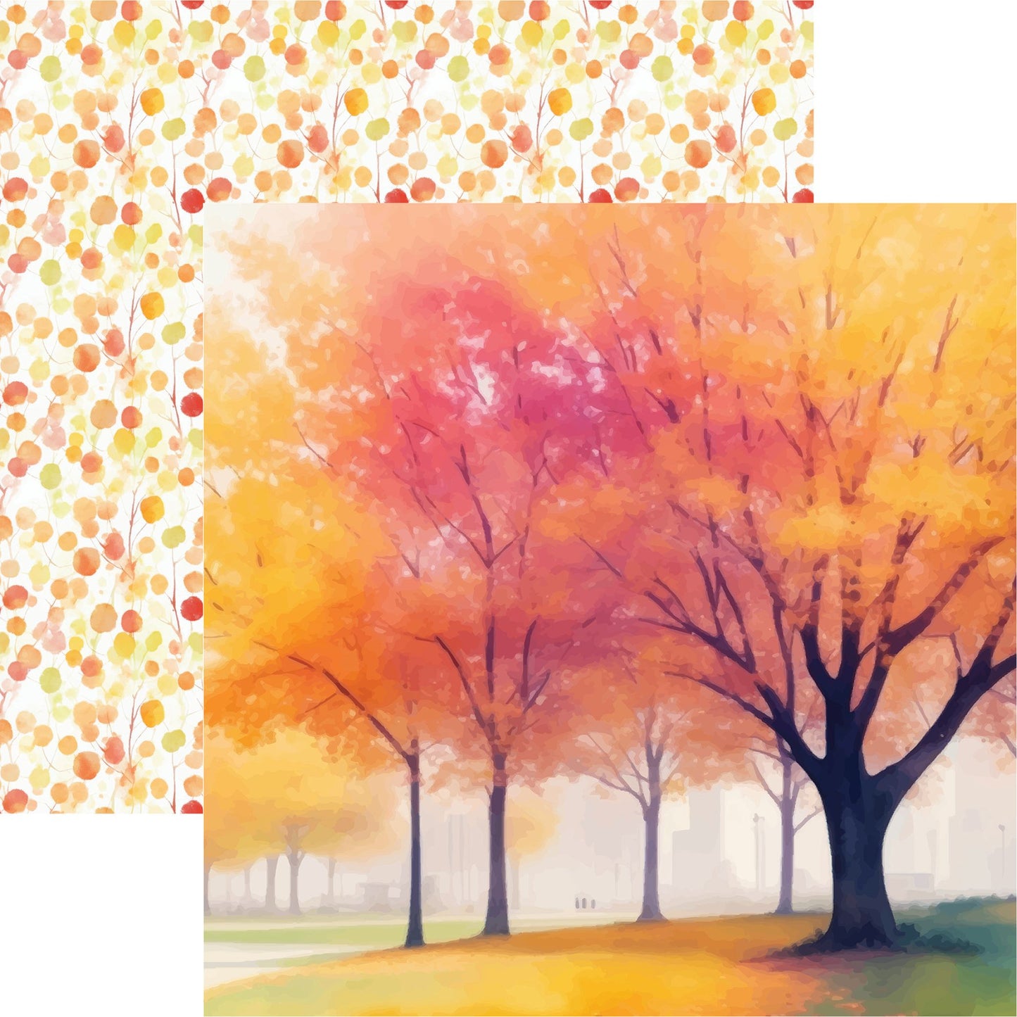 Reminisce Autumn Reflections: Watercolor Autumn DS Paper (1 Sheet)