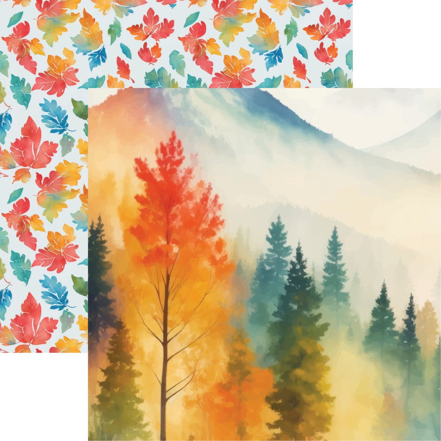 Reminisce Autumn Reflections: Autum Mountains DS Paper (1 Sheet)